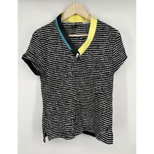 Jamie Sadock Shirt Textured Moondust Jet Size Small Gold Tennis Pickleball
